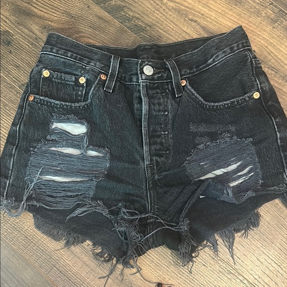 Levi's Pants - Levi's Black Distressed Jean Shorts